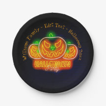 ハロウィン 名前 年 20xx ネオン グロー っぽい かぼちゃ 7"
