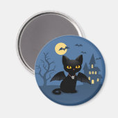 ハロウィン 吸血鬼 黒猫 翼付き マグネット (正面/裏面)