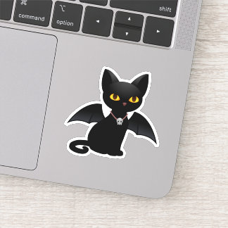 ハロウィン 吸血鬼 黒猫 翼 ステッカー シール