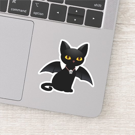 ハロウィン 吸血鬼 黒猫 翼 ステッカー シール (詳細)