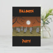 ハロウィン:墓地のシーン：招待状カード 招待状 (スタンド正面)