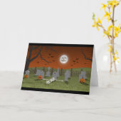 ハロウィン: 墓地場面: カード (黄色い花)