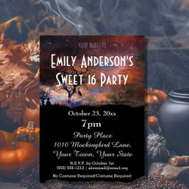 ハロウィン 墓場 猫 コスチューム スイート16 誕生日 招待状