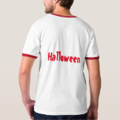ハロウィン 大人Lサイズ メンズ マン ボーイズ 白赤 Tシャツ (裏面フル)