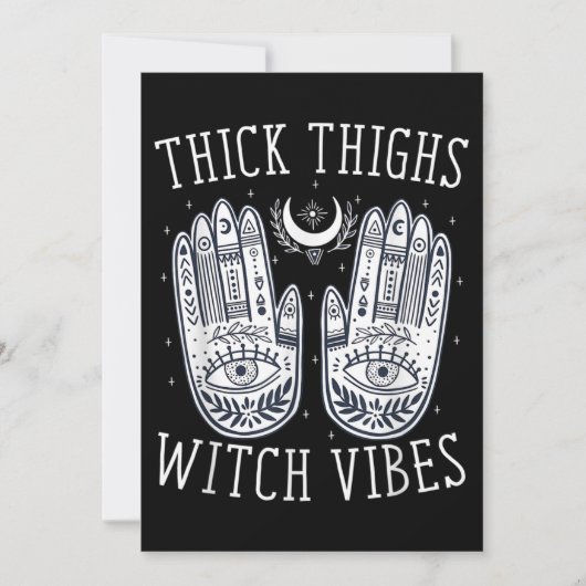 ハロウィン 太い太もも 魔女の雰囲気 招待状 (正面)