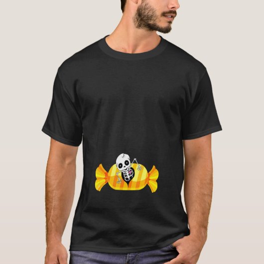 ハロウィン 妊娠 スケルトン 赤ちゃん ゾンビ Tシャツ (正面)