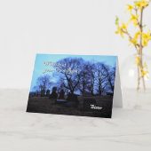 ハロウィン-姉妹のための不気味な墓地、 カード (黄色い花)