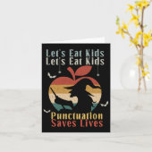 ハロウィン 子供を食べよう 面白い英語教師コスチューム カード (黄色い花)