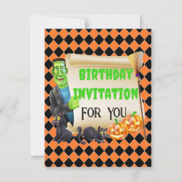 ハロウィン 子供 名前 フランケンシュタイン 誕生日 オーダーメイド 招待状