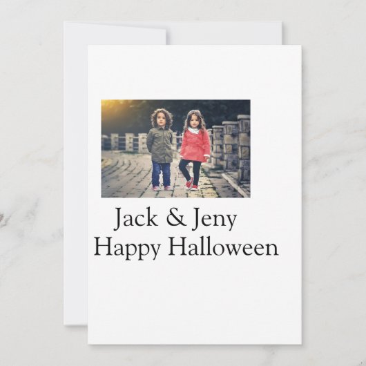 ハロウィン 子供 女の子 男の子 名前 フォト テキストを追加 シーズンカード (正面)