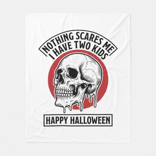ハロウィン 子供 骸骨 Tシャツ 1 フリースブランケット (正面)