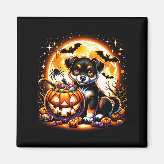 ハロウィン 子犬 Tシャツ4 マグネット (正面)