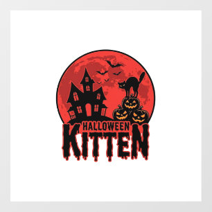 ハロウィン+子猫+お化け屋敷+猫+グラフィック_1 ウィンドウサイン