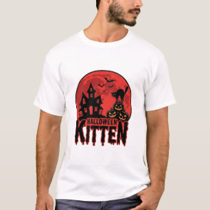 ハロウィン+子猫+お化け屋敷+猫+グラフィック_1 Tシャツ