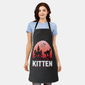 ハロウィン+子猫+お化け屋敷+猫+デザイン_1 エプロン (着用した状態)