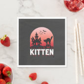 ハロウィン+子猫+お化け屋敷+猫+デザイン_1 スタンダードランチョンナプキン (インサイチュ)