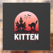 ハロウィン+子猫+ホーンテッド+ハウス+猫+デザイン_1 ウィンドウサイン (シート2)
