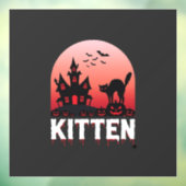ハロウィン+子猫+ホーンテッド+ハウス+猫+デザイン_1 ウィンドウサイン (シート3)