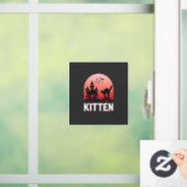 ハロウィン+子猫+ホーンテッド+ハウス+猫+デザイン_1 ウィンドウサイン (ホーム)