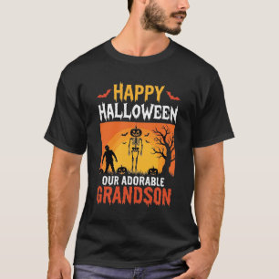 ハロウィン 孫 スケルトン カボチャ Tシャツ
