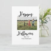 ハロウィン 家族名 フォト 黒 シンプル シーズンカード (スタンド正面)