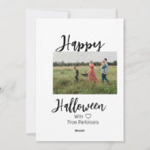 ハロウィン 家族名 フォト 黒 シンプル シーズンカード (裏面)