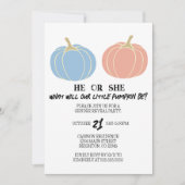 ハロウィン　小さなかぼちゃのジェンダー発表パーティー 招待状 (正面)