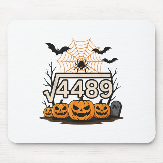 ハロウィン 平方根 4489 67 おもしろ 数学 先生 Tシャツ マウスパッド (正面)