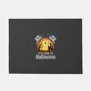 ハロウィン 幽霊と墓場のベクター ドアマット