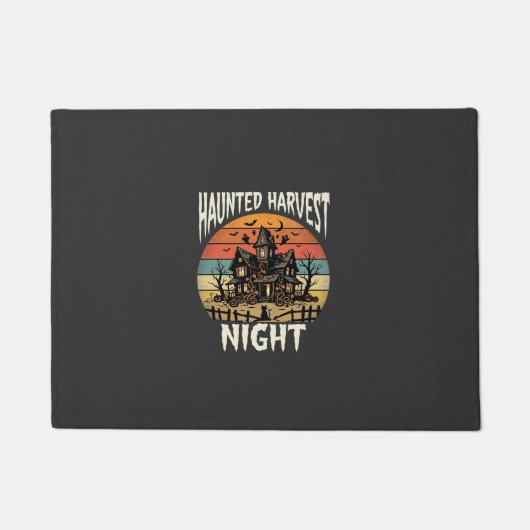 ハロウィン 幽霊に取り憑かれたカボチャの夜 ドアマット (正面)