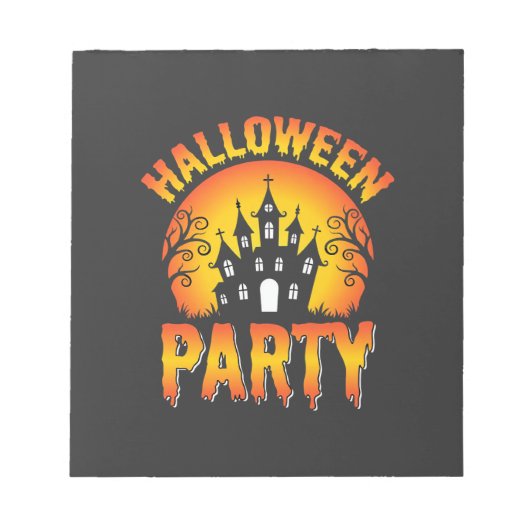 ハロウィン 幽霊の家のパーティーベクター ノートパッド (正面)