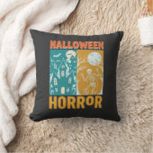ハロウィン 幽霊の家の月 スケルトンデザイン_1 クッション (ブランケット)