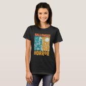 ハロウィン 幽霊の家の月 スケルトンデザイン_1 Tシャツ (正面フル)