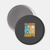 ハロウィン 幽霊の家 月 スケルトン デザイン_1 マグネット (正面/裏面)