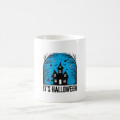 ハロウィン 幽霊の館 月 アンティーク風 彫刻デザイン コーヒーマグカップ (中央)