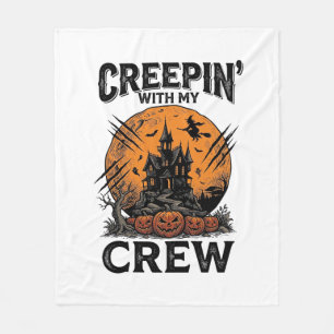 ハロウィン 幽霊の館 Creepin With My Crew Tシャツ フリースブランケット