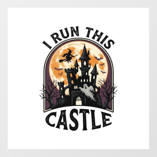 ハロウィン 幽霊城 ウィッチ 月 ヴィンテージTシャツ_ ウィンドウサイン (シート)