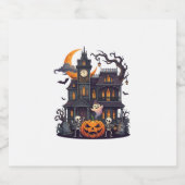 ハロウィン 幽霊屋敷 スケルトン パンプキン ゴースト Cr スパークリングワインラベル (シングルラベル)