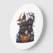 ハロウィン 幽霊屋敷 スケルトン パンプキン ゴースト Cr ラージ壁時計 (傾斜)