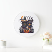 ハロウィン 幽霊屋敷 スケルトン パンプキン ゴースト Cr ラージ壁時計 (ホーム)