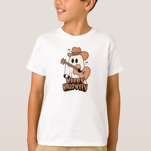 ハロウィン | 幽霊遊ギター | ハロウィーン2024 Tシャツ (正面)