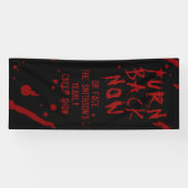 ハロウィン 引き返す 今すぐ 個人用 血の飛沫 横断幕 (横)