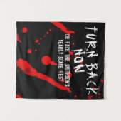 ハロウィン 引き返せ 今 血の飛沫がしたたる タペストリー (正面(横))