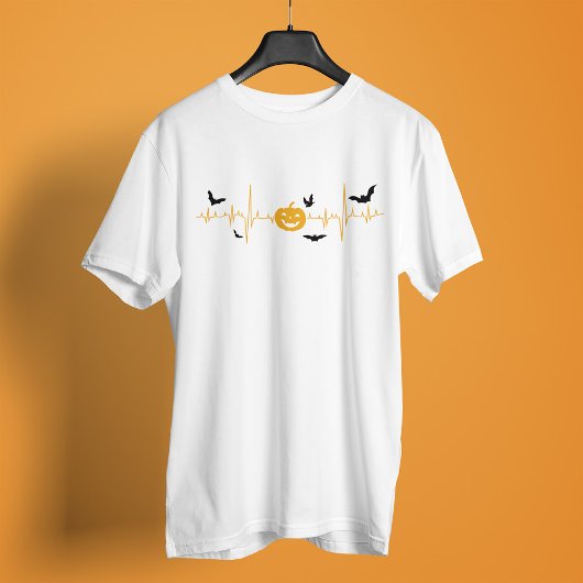 ハロウィン 心電図 カボチャ コウモリ Tシャツ