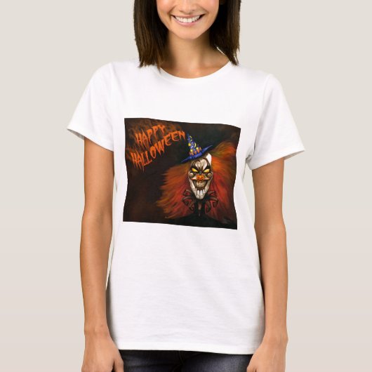 ハロウィン 怖いピエロ Tシャツ (正面)