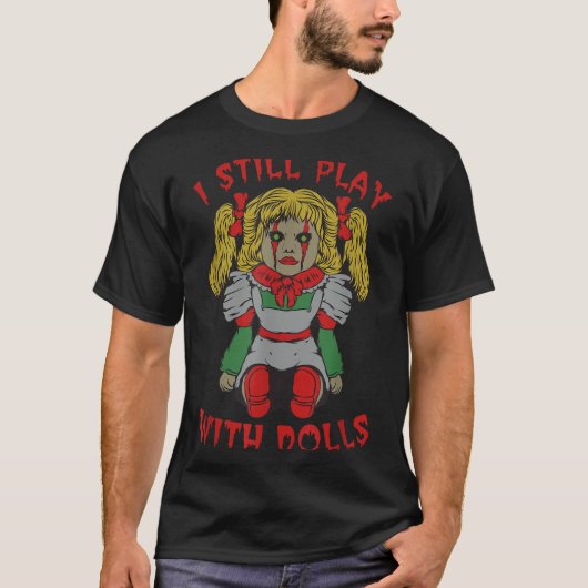 ハロウィン 怖い人形 - 楽しい サルカスティック ホラー Tシャツ (正面)