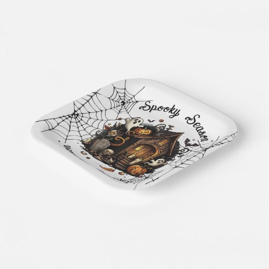 ハロウィン 👻 怖い季節 💀 紙皿 (傾斜あり)