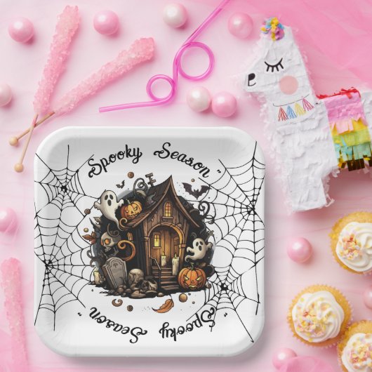 ハロウィン 👻 怖い季節 💀 紙皿 (パーティー)