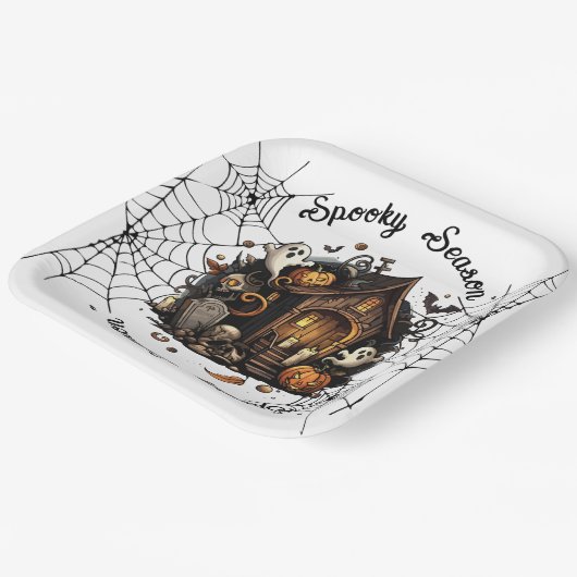 ハロウィン 👻 怖い季節  💀 紙皿 (傾斜あり)