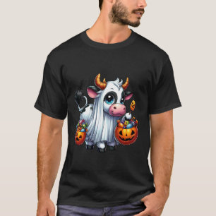ハロウィン 怖い牛 おばけ スケア お菓子入れ 2 Tシャツ
